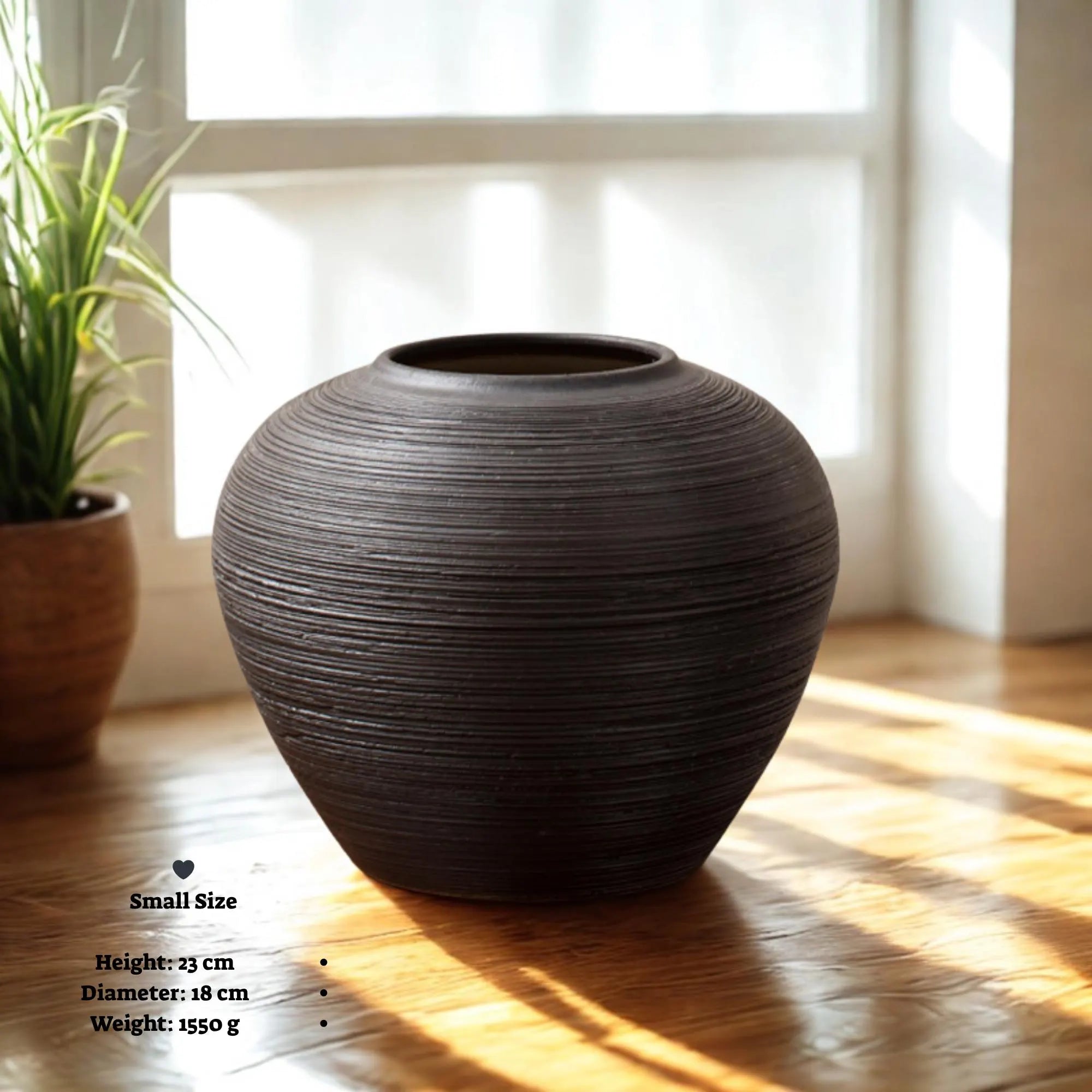 Modern Black Ceramic Vase – Nordic Minimalist Tall Floor & Table Decor