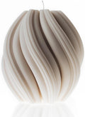 LAWA Swirl Candle - Beautiful Handmade Pillar Soy Wax Twirl Elegant Bubble Aesthetic Candle Housewarming Gift Home Room Shelf Decor Idea Spiral (White, Small)
