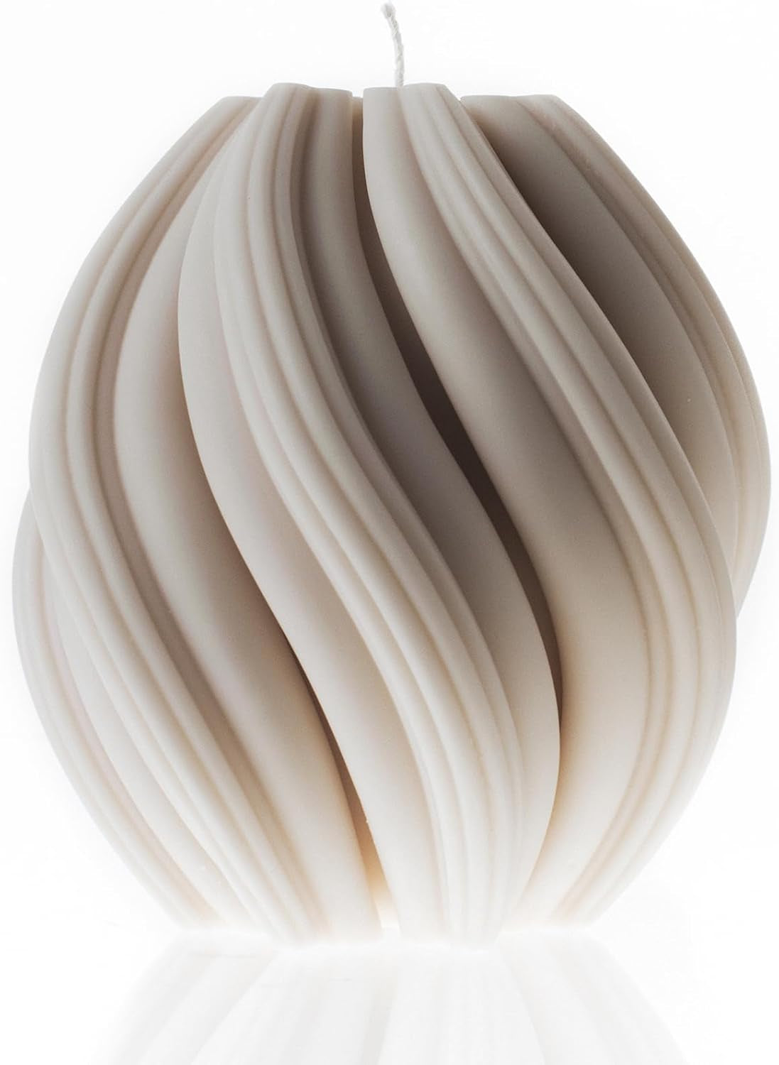 LAWA Swirl Candle - Beautiful Handmade Pillar Soy Wax Twirl Elegant Bubble Aesthetic Candle Housewarming Gift Home Room Shelf Decor Idea Spiral (White, Small)